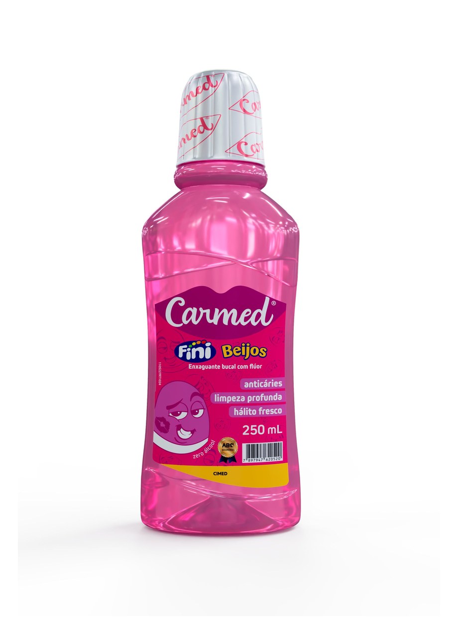 Enxaguante Bucal Carmed Fini Beijos com Flúor Zero Álcool 250ml
