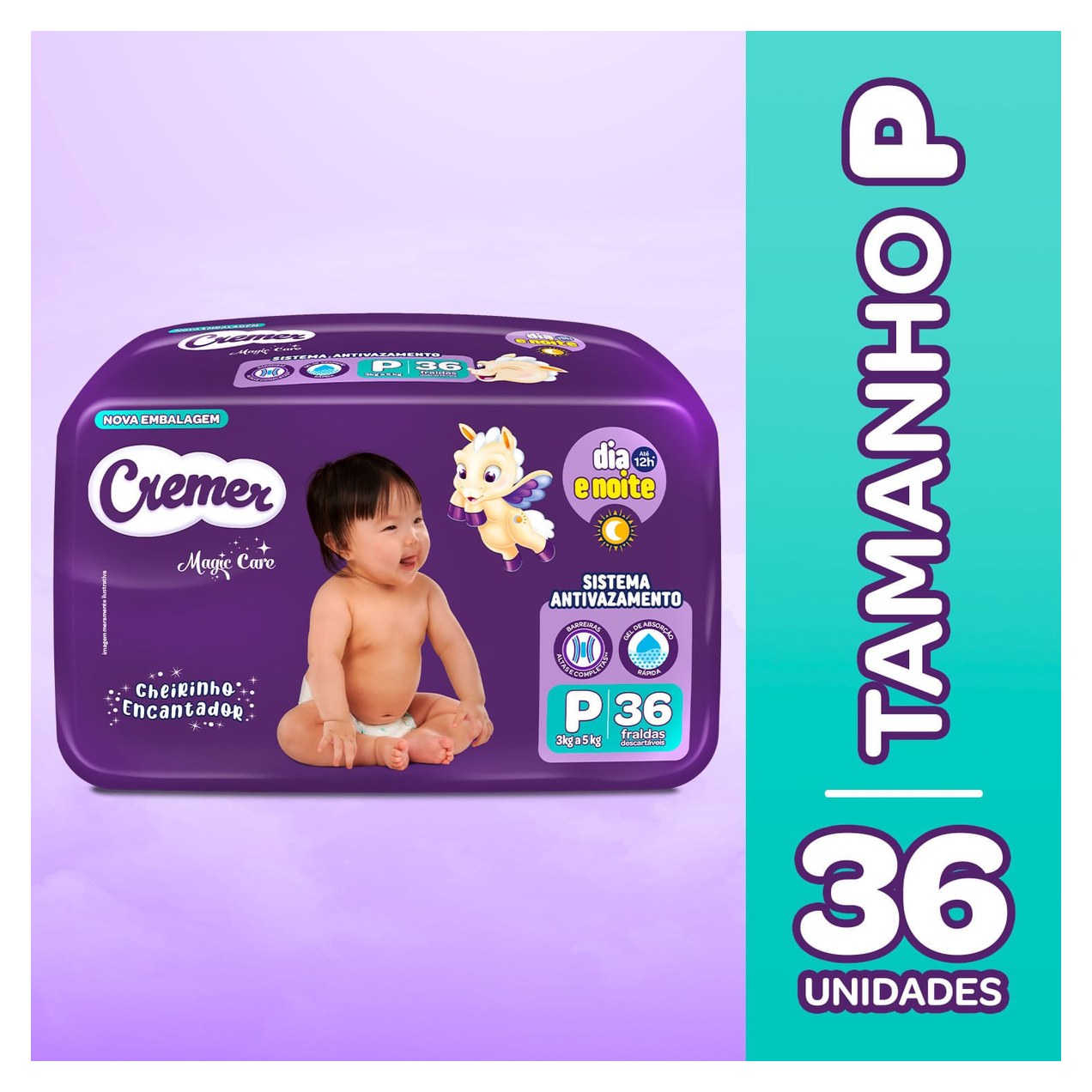 Fralda Cremer Magic Care Dia e Noite P 36 Unidades