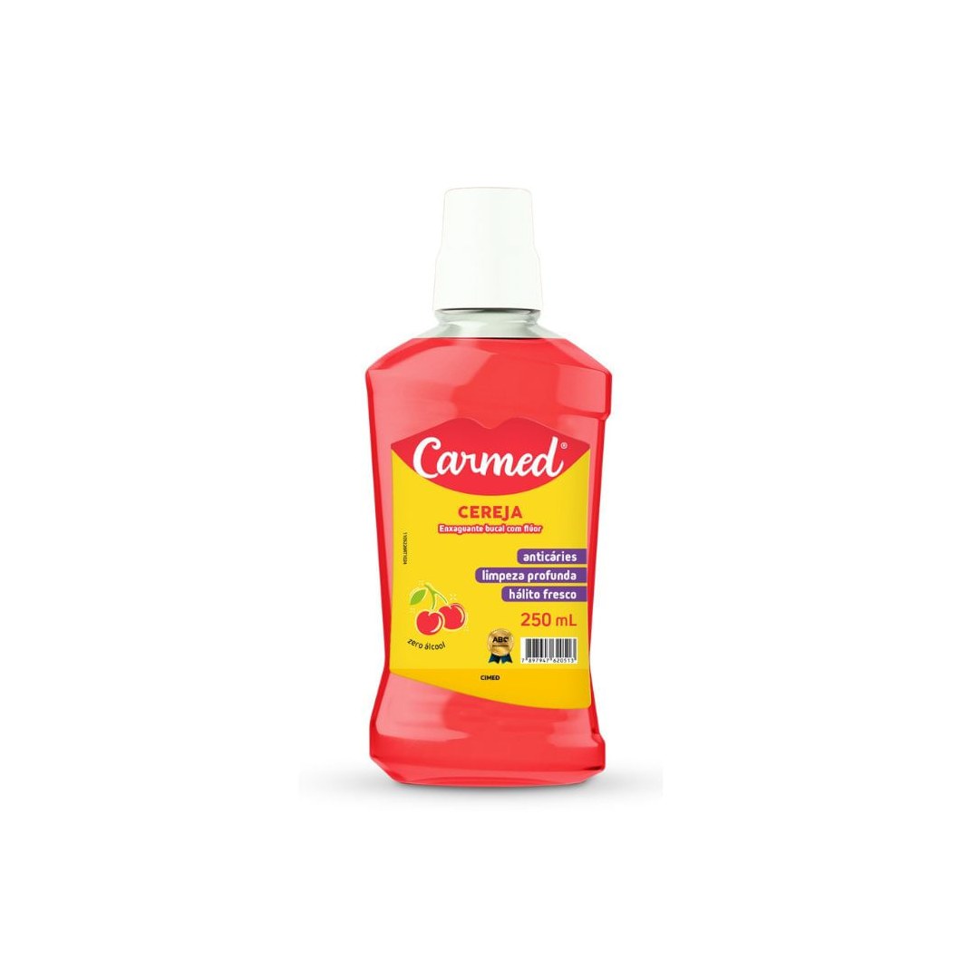 Enxaguante Bucal Carmed com Flúor Sabor Cereja 250ml