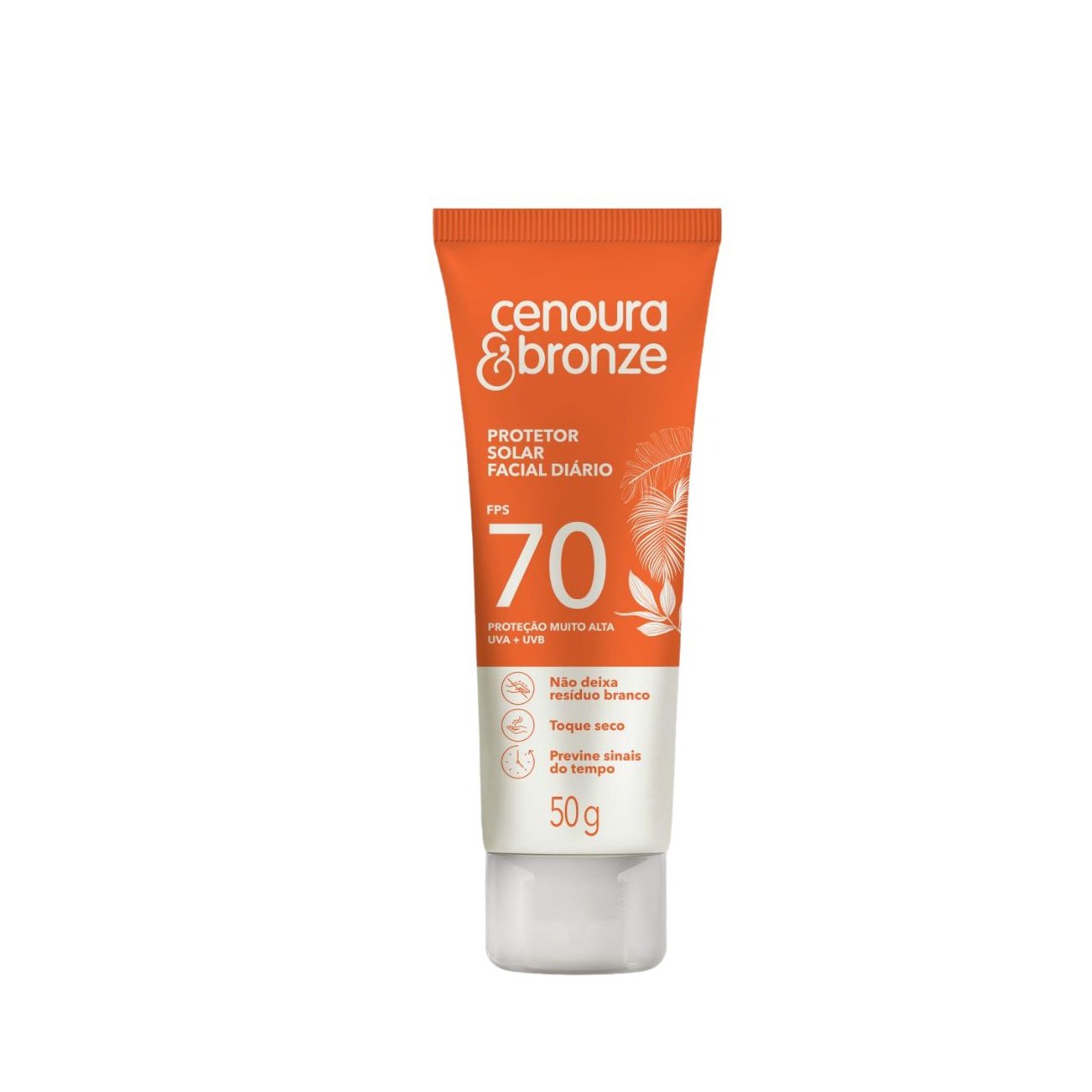 Protetor Solar Facial Cenoura Bronze Toque Seco Fps70 50g