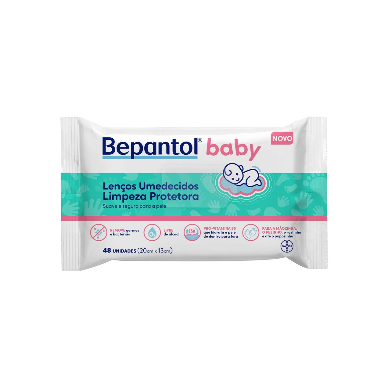 Lenços Umedecidos Bepantol Baby Limpeza Protetora Antibac 48 Unidades