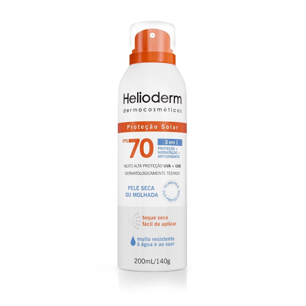 Protetor Solar Helioderm Pfs70 Aerossol 200ml