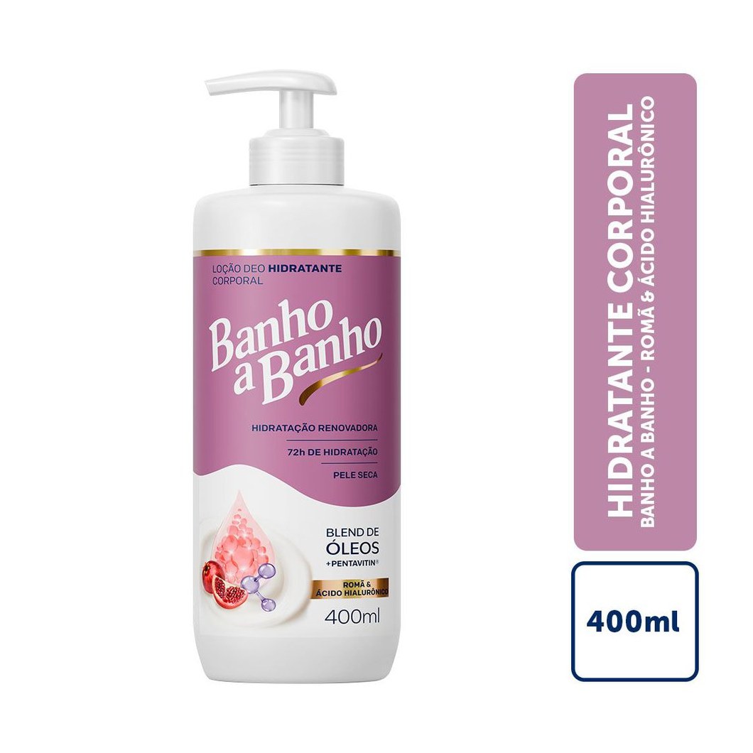 Deo-Hidratante Loção Banho A Banho Romã E Ácido Hialurônico Blend De Óleos E Pentavitin 72h 400ml