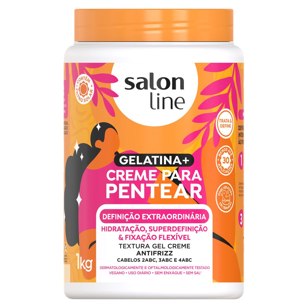 Creme Antifrizz Solon Line Condicionador Gelatina + Definicao Extraordinaria 1kg