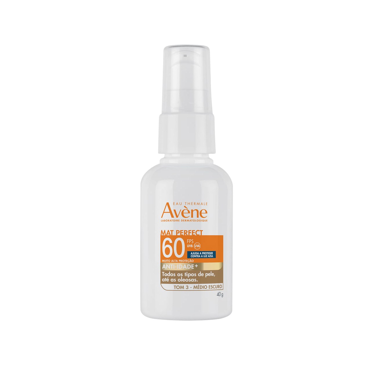Protetor Solar Facial Avène Tom Médio Escuro Mat Perfect Anti-Idade Fps 60 40g