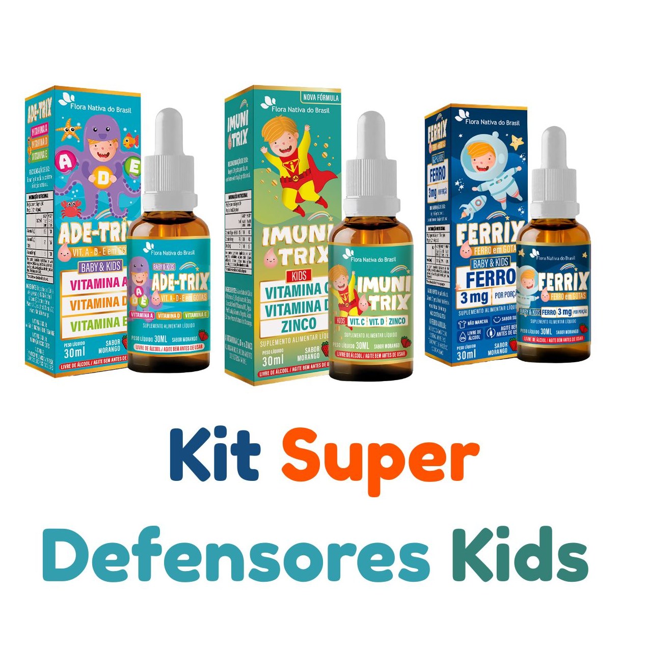 Vitamina para Criança Baixa Imunidade Kit Completo Infantil