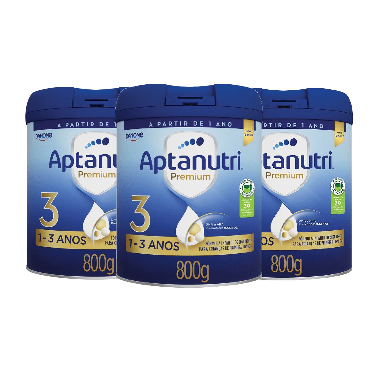 Kit Aptanutri Premium 3 Fórmula Infantil 1 a 3 Anos 800g 3 Unidades