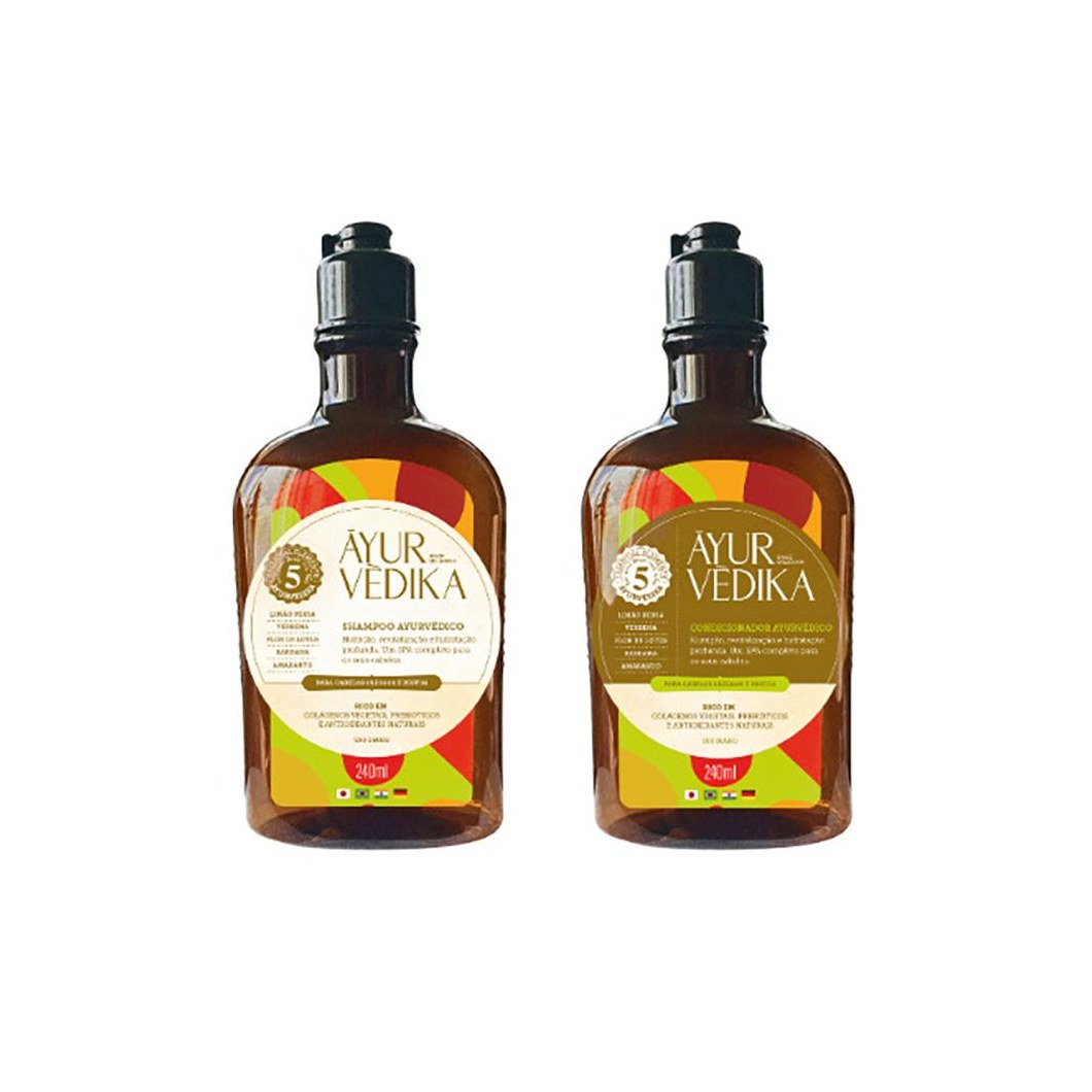 Kit Shampoo e Condicionador Ayurvédika para Cabelos Oleosos 240 ml