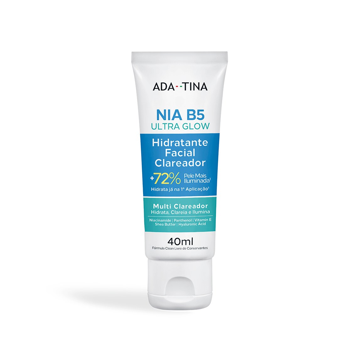 Hidratante Facial Clareador Ada Tina Nia B5 Ultra Glow 40ml