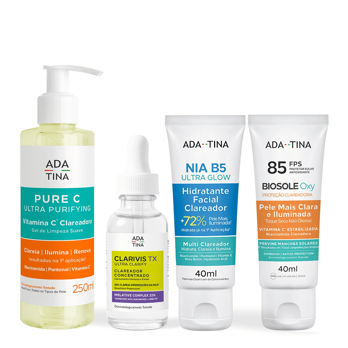 Kit Melasma Completo 4 Passos – Limpeza, Antioxidante, Hidratação e Proteção Solar