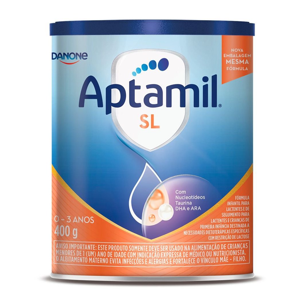 Fórmula Infantil Aptamil SL Sem Lactose de 0 a 3 anos 400g