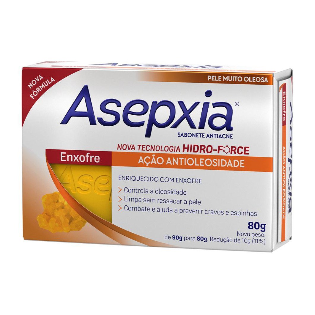Sabonete Em Barra Asepxia Enxofre Ação Antioleosidade 80g