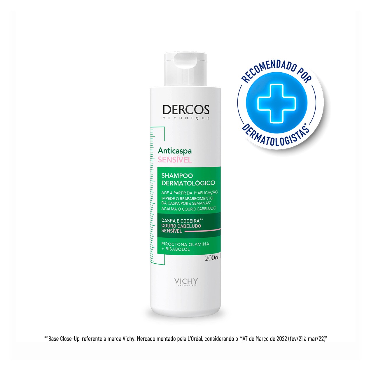 Shampoo Anticaspa Vichy Dercos Dermatológico Couro Cabeludo Sensível 200ml