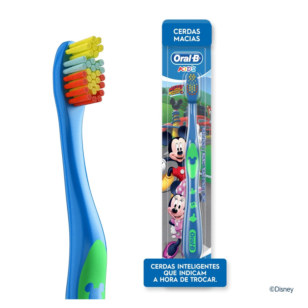 Escova Dental Infantil Oral-B Mickey Cerdas Macias +3 anos 1 Unidade