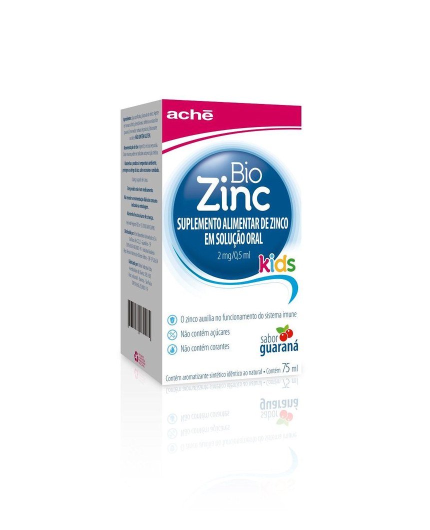 Suplemento Alimentar Infantil Biozinc Kids 2mg/0,5ml Sabor Guaraná Solução Oral 75ml