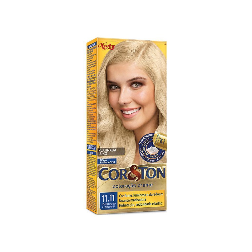 Coloração Niely Cor&ton Louro Muito Claro Prata 11.11 Com 50g