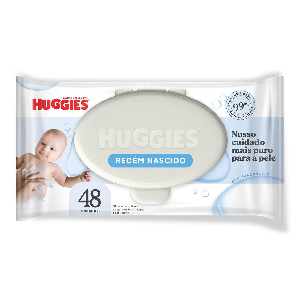 Lenços Umedecidos Huggies Recém-Nascido Sem Fragrância 48 Unidades