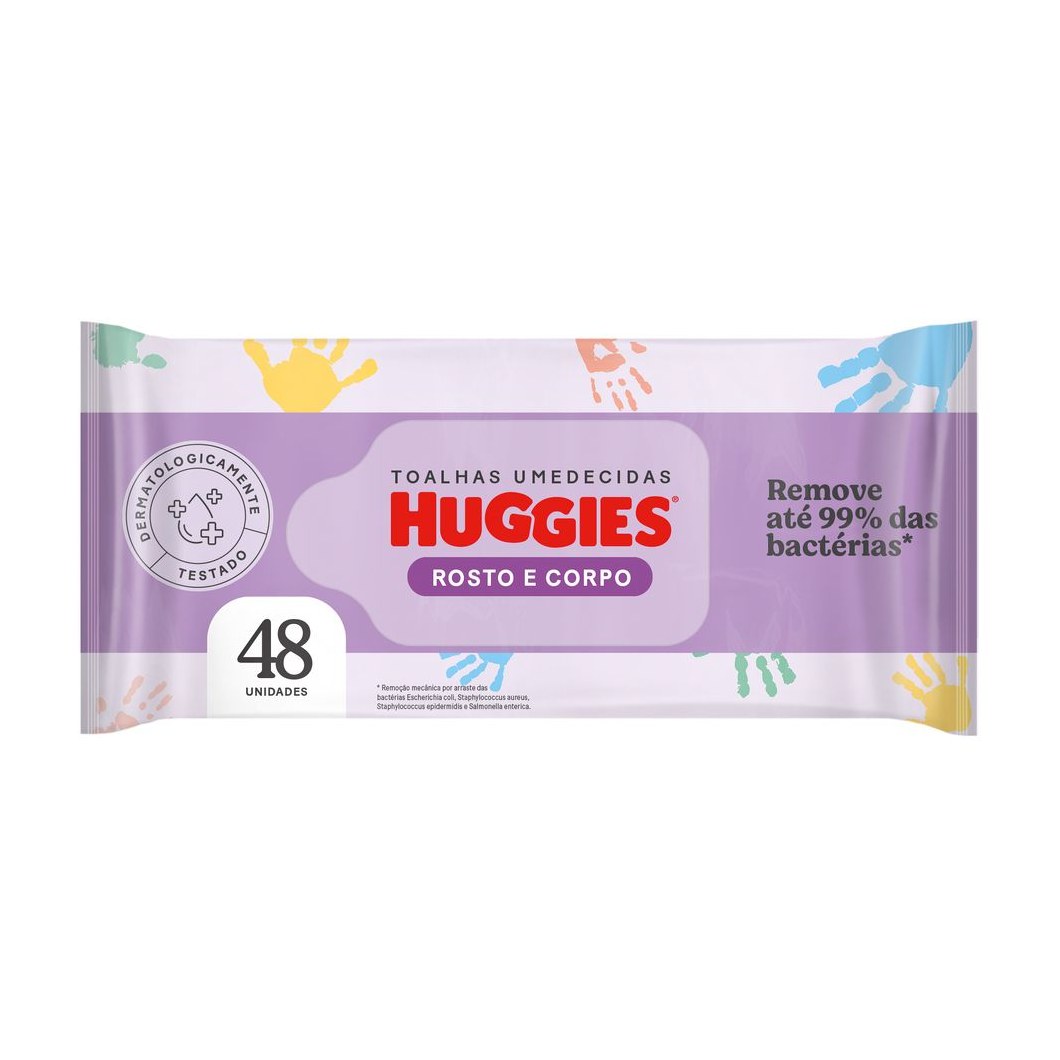 Lenços Umedecidos Huggies Rosto e Corpo Hipoalergênico 48 Unidades