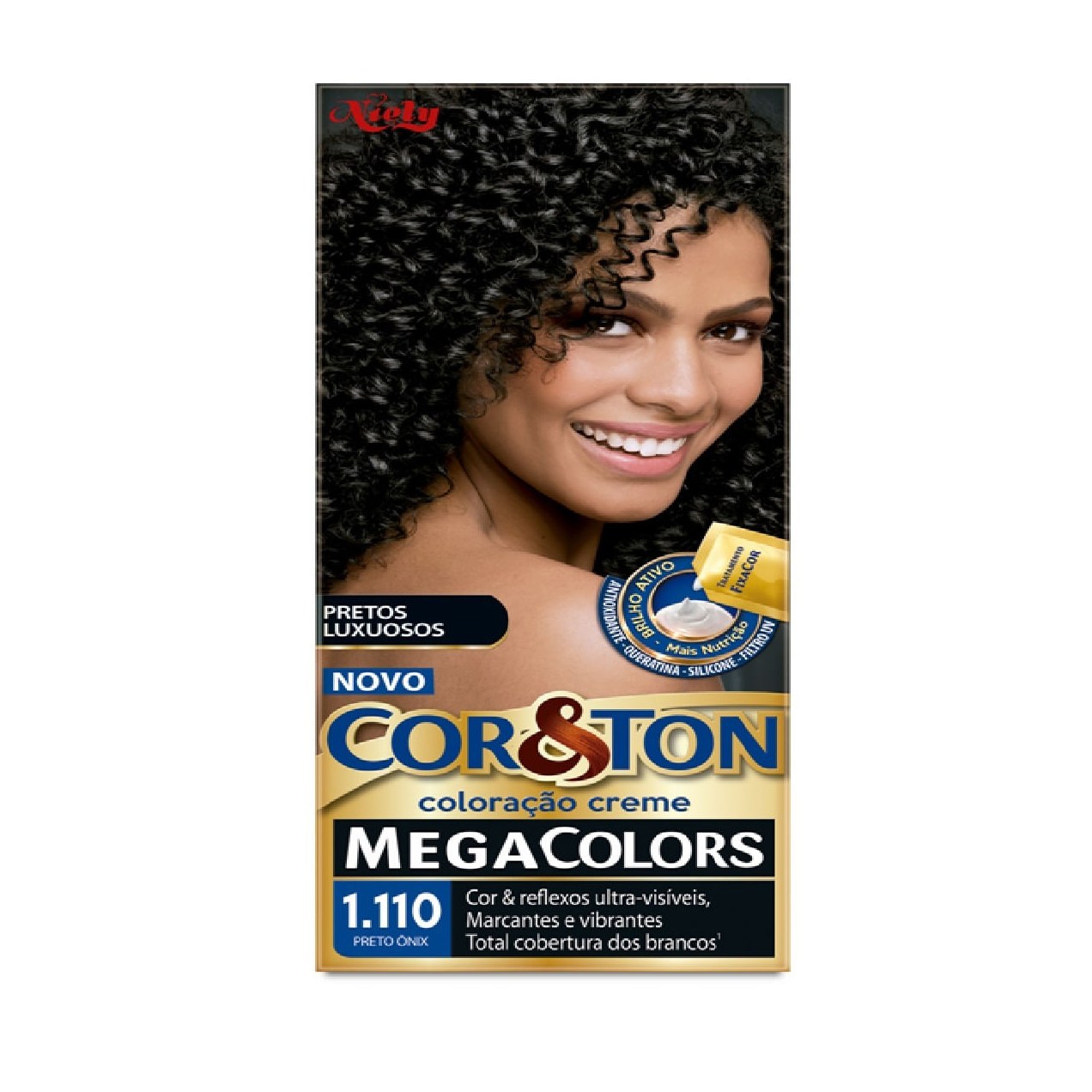 Tintura Cor&ton Mega Colors Preto Onix 1.110