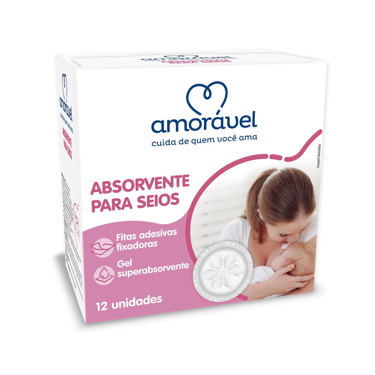Absorvente Para Seios Amorável 12 Unidades