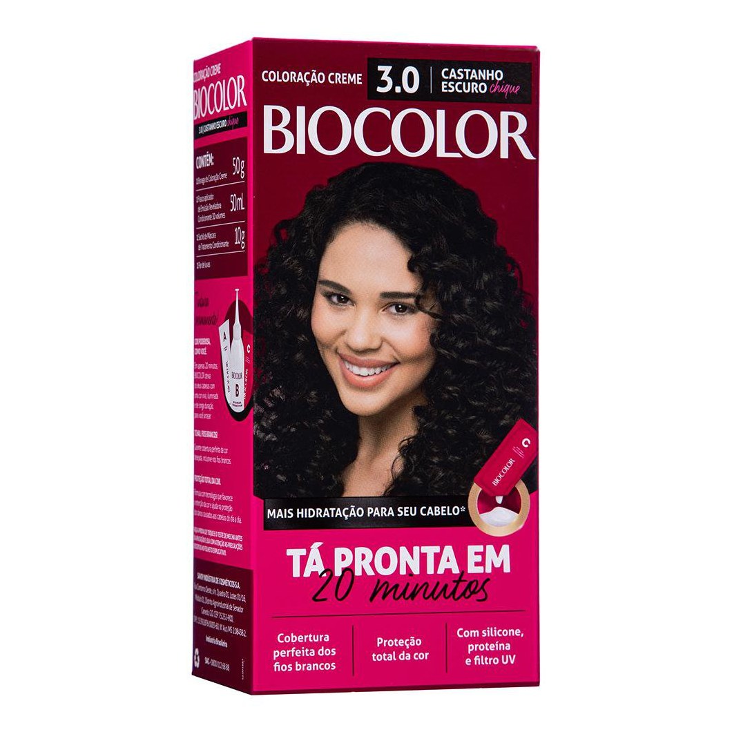 Tinta de Cabelo Biocolor Mini Kit Castanho Escuro Chic 3.0