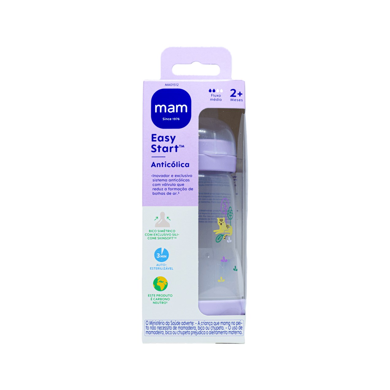 Mamadeira MAM Easy Start Anticólica +2 meses Rosa 260ml 1 Unidade