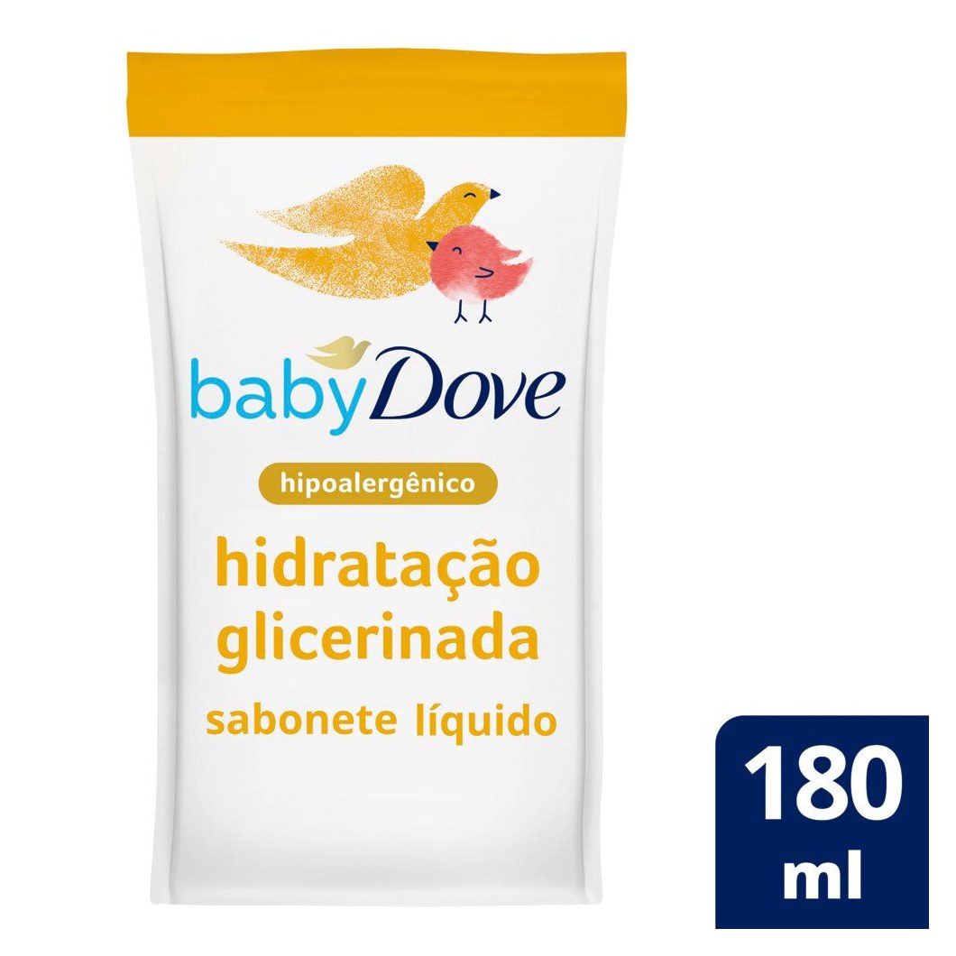 Sabonete Líquido Infantil Baby Dove Hidratação Glicerinada Refil 180ml