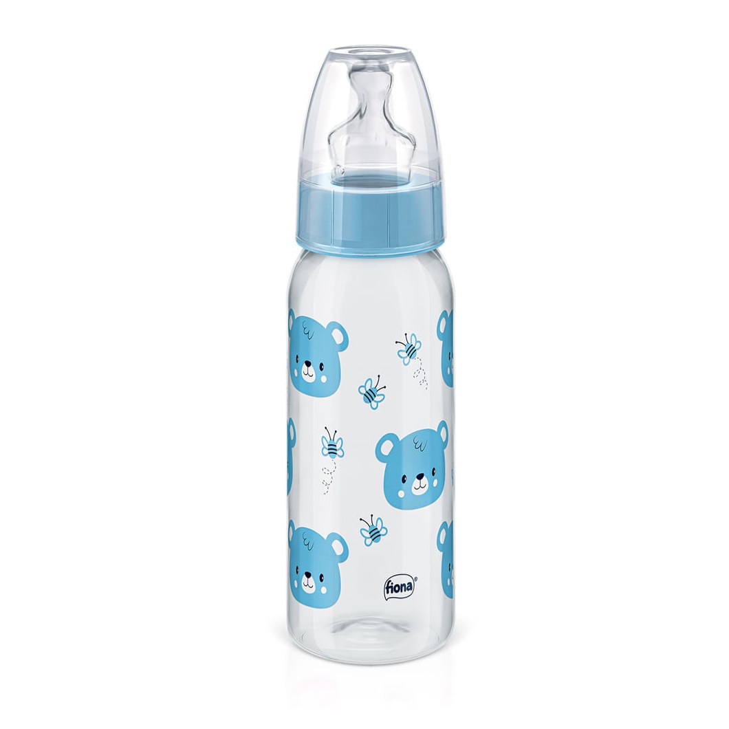 Mamadeira Fiona Desenhos Anatômica +6 meses Sem BPA Azul Tamanho 2 240ml 1 Unidade