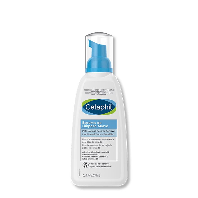Espuma de Limpeza Facial Cetaphil Suave Pele Sensível 236ml