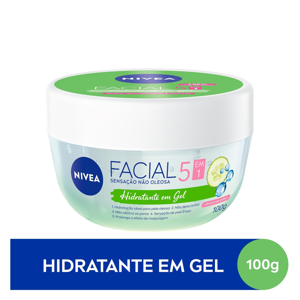 Hidratante Facial Nivea Ácido Hialurônico e Pepino Gel 100ml