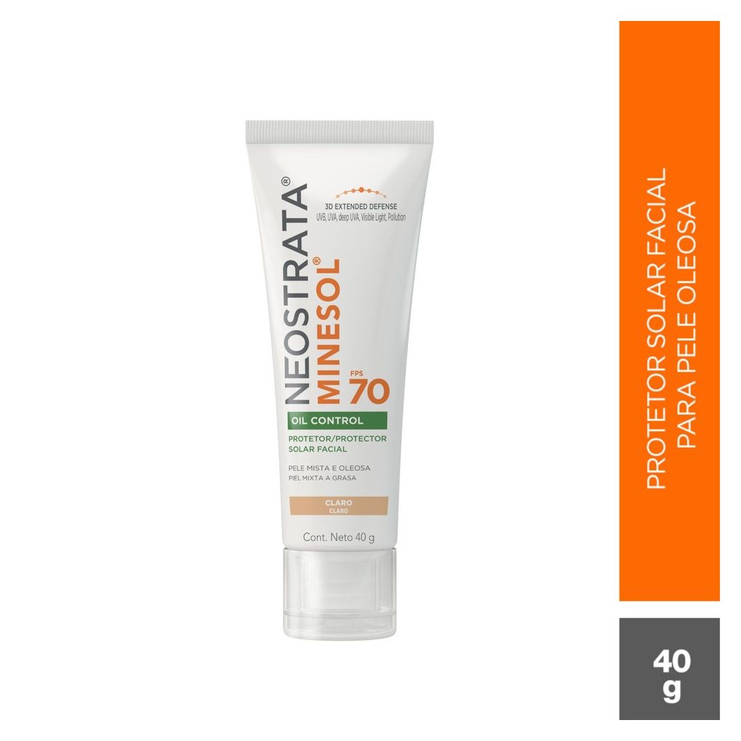 Protetor Solar Facial NeoStrata Minesol Oil Control FPS70 Cor Pele Clara 40g