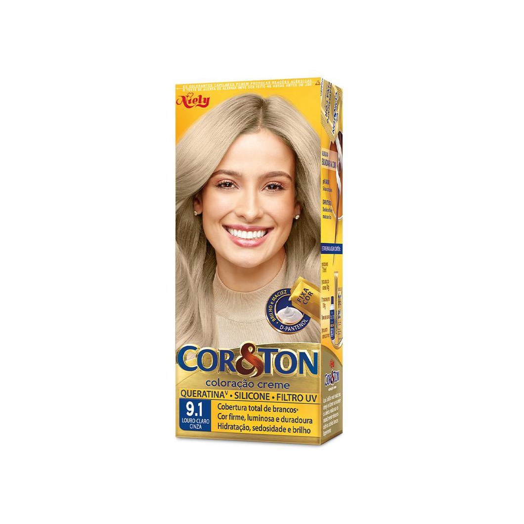 Coloração Niely Cor&Ton Louro Cinza 9.1