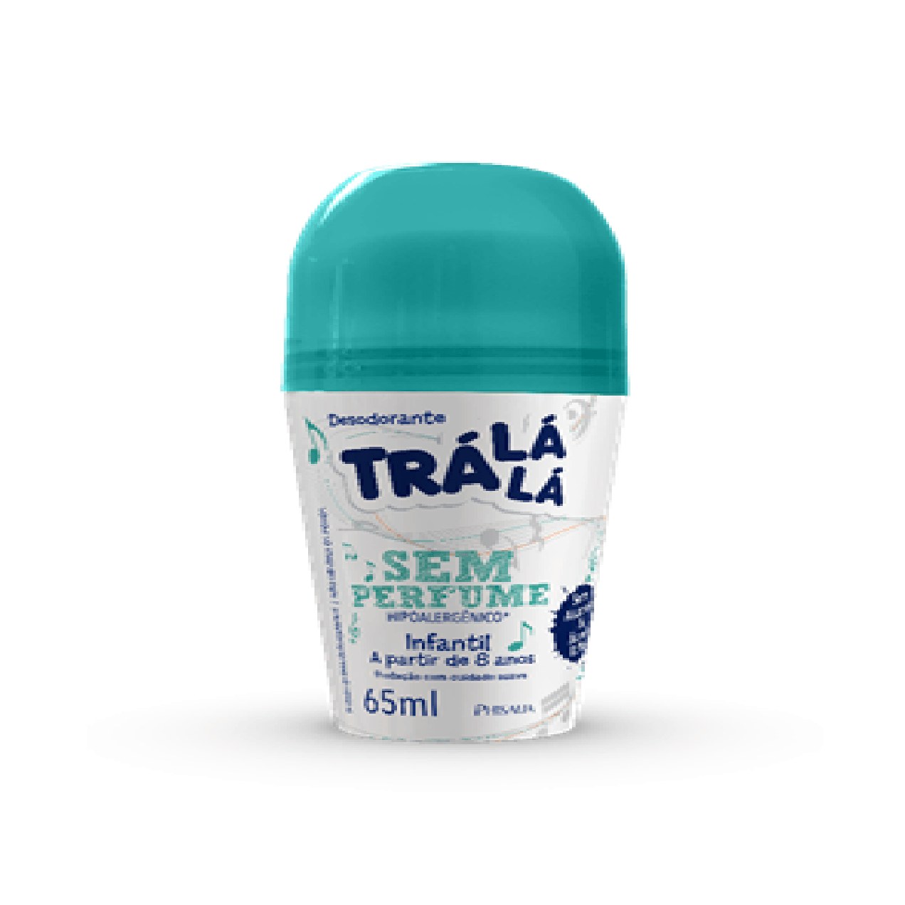 Desodorante Infantil Trá Lá Lá Sem Perfume +8 anos Roll-On 65ml