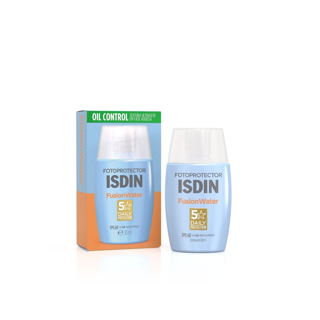Protetor Solar Facial ISDIN Fusion Water FPS60 Sem Cor 30ml