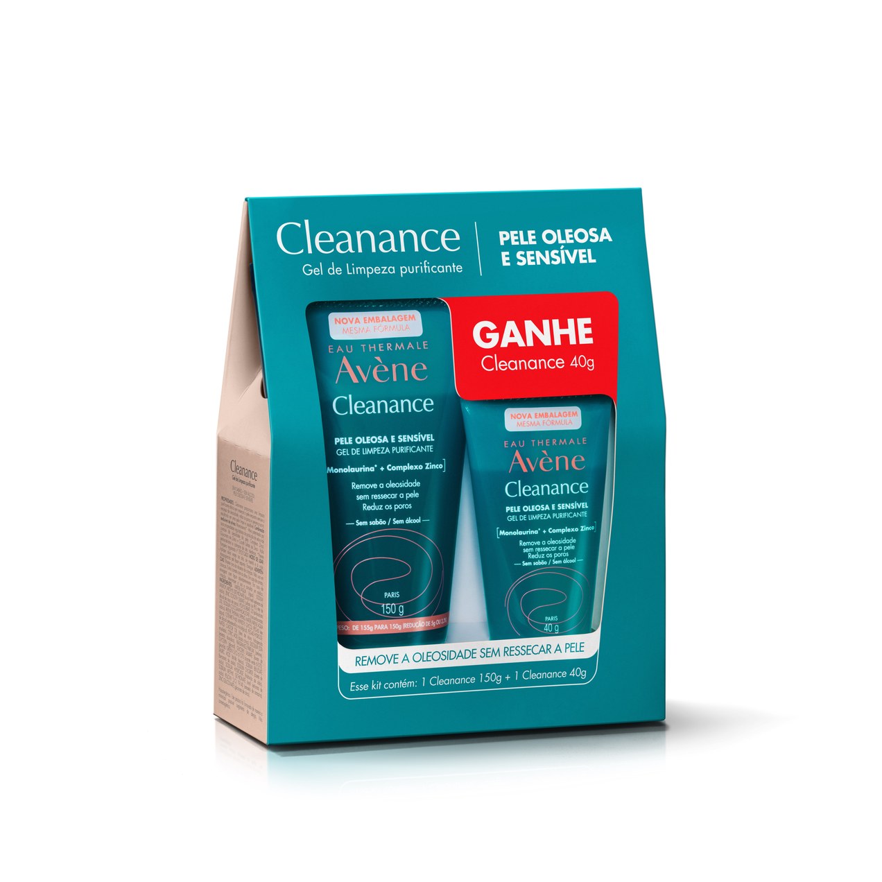 Kit Gel de Limpeza Facial Avène Cleanance Purificante 150g + Gel de Limpeza Facial Avène Cleanance Purificante40g