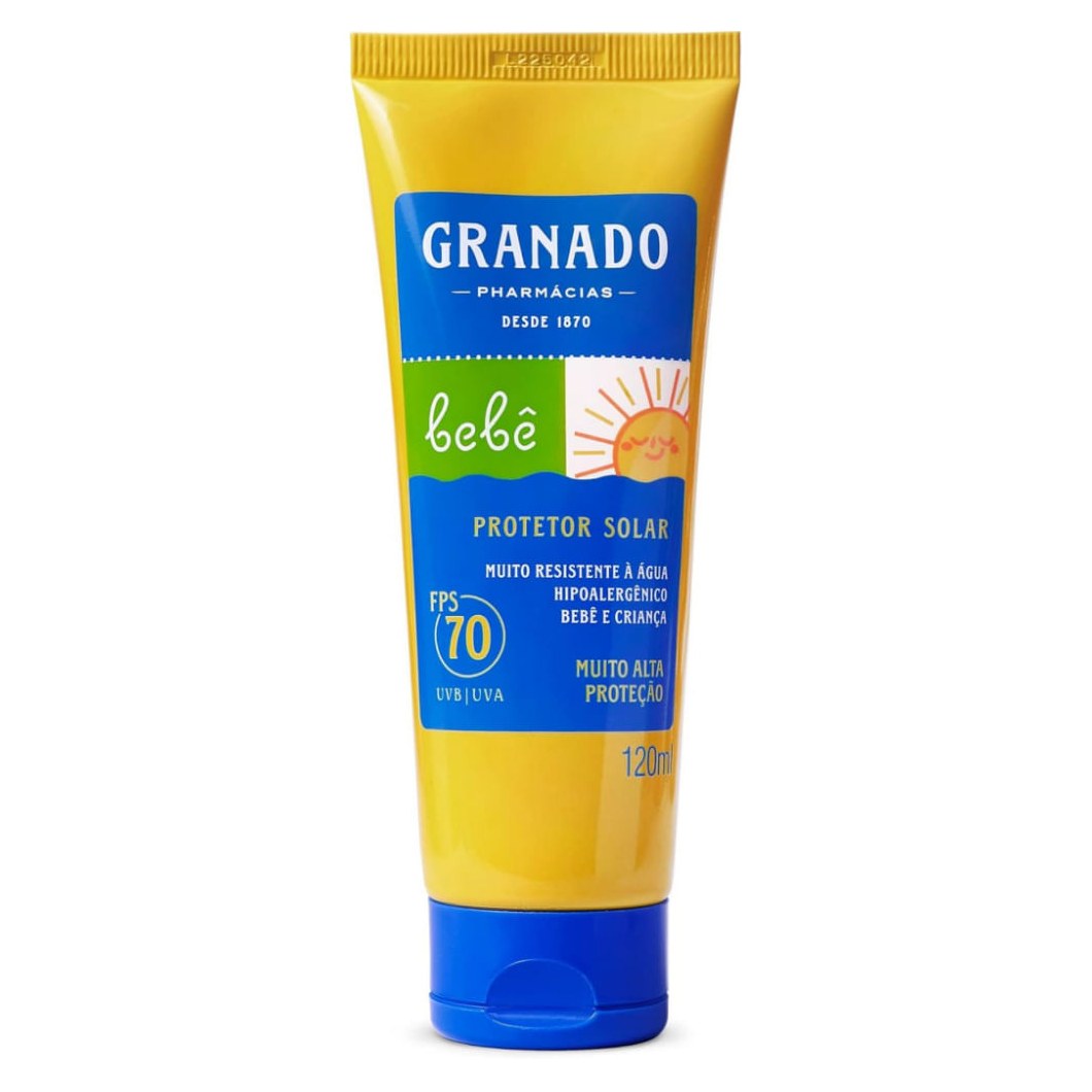 Protetor Solar Granado Bebê FPS70 Hipoalergênico Sem Perfume 120ml