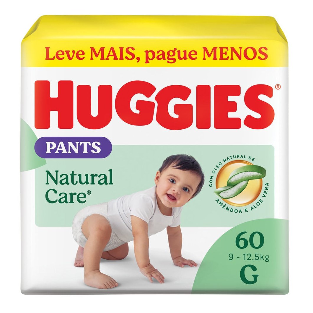 Fralda Pants Huggies Premium Natural Care G 60 Unidades