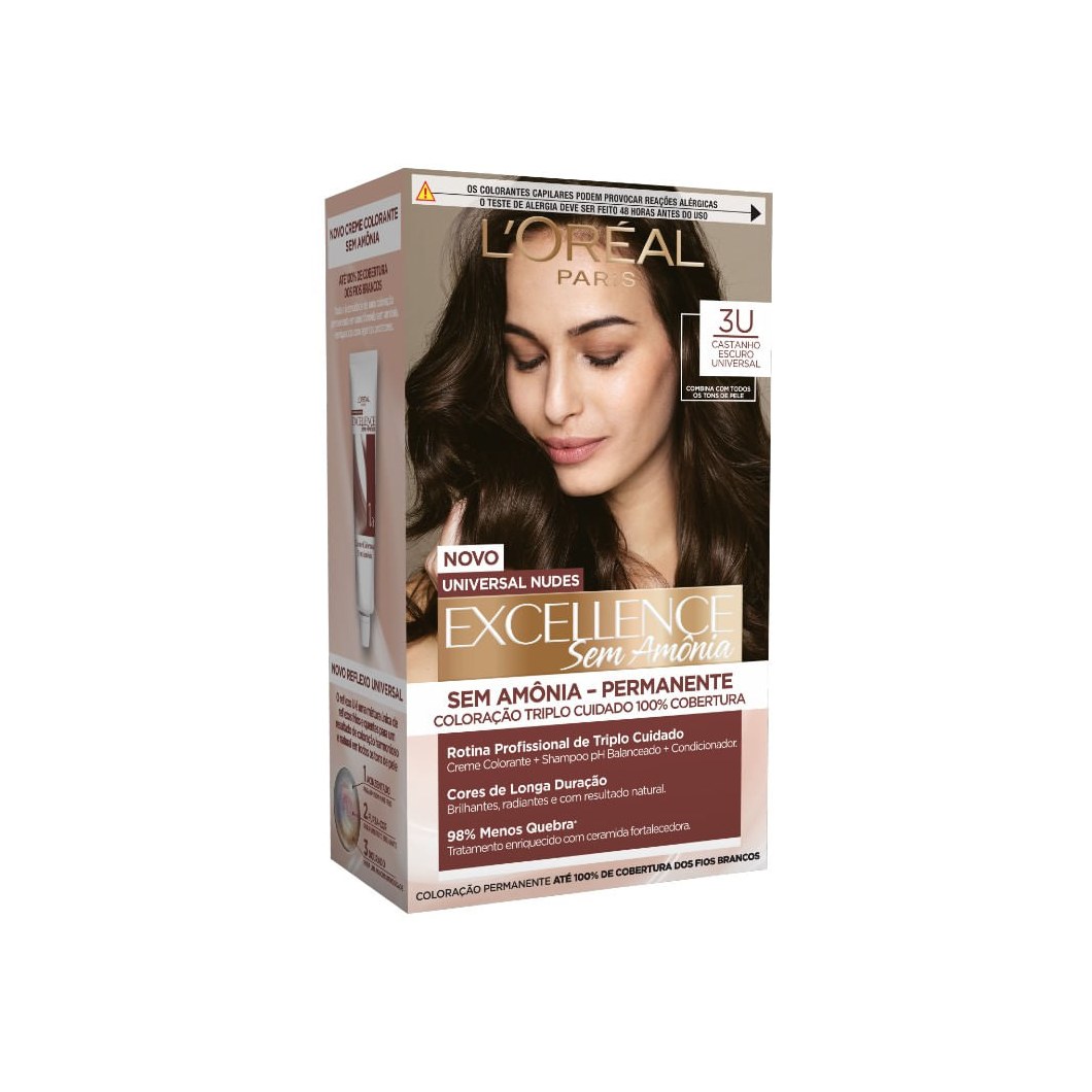 Tinta Loréal Excellence Imedia Castanho Escuro Universal Sem Amônia 3u