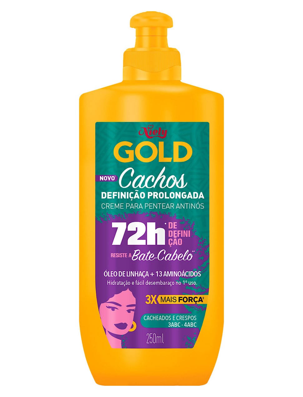 Creme de Pentear Niely Gold Cachos Definição Prolongada 72h 250ml