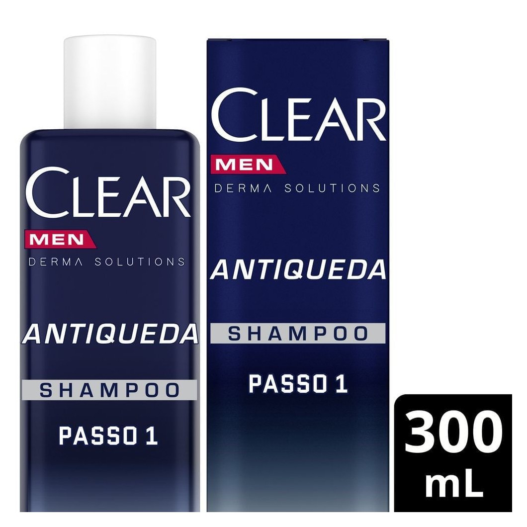 Shampoo Clear Men Derma Solutions Antiqueda Passo 1 300ml