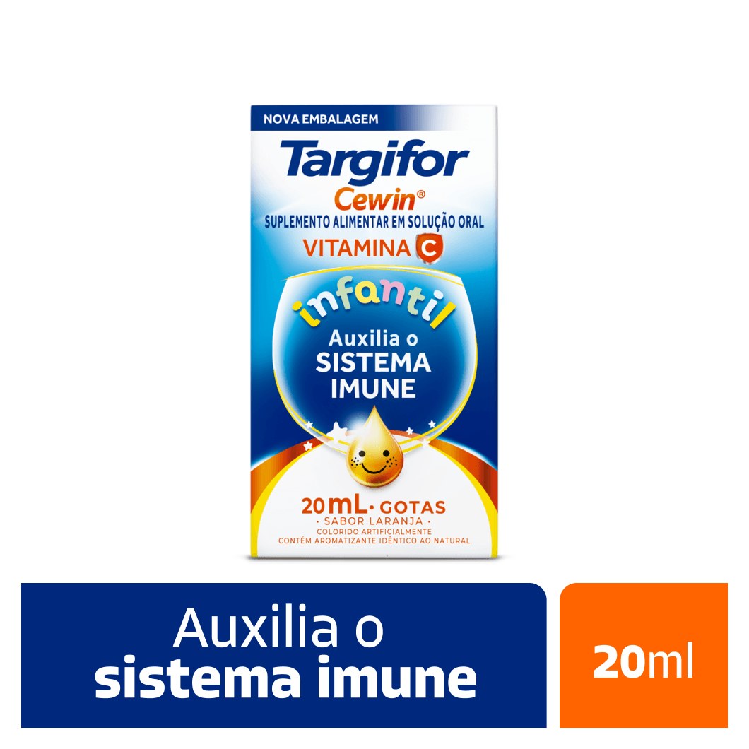 Suplemento Alimentar Targifor Cewin Kids Te Protege! Vitamina C Sabor Laranja Gotas 20ml