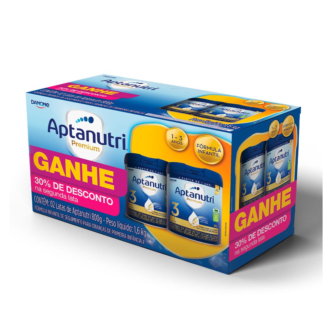 Kit Aptanutri Fórmula Infantil Premium 3 1 a 3 anos 800g 2 Unidades
