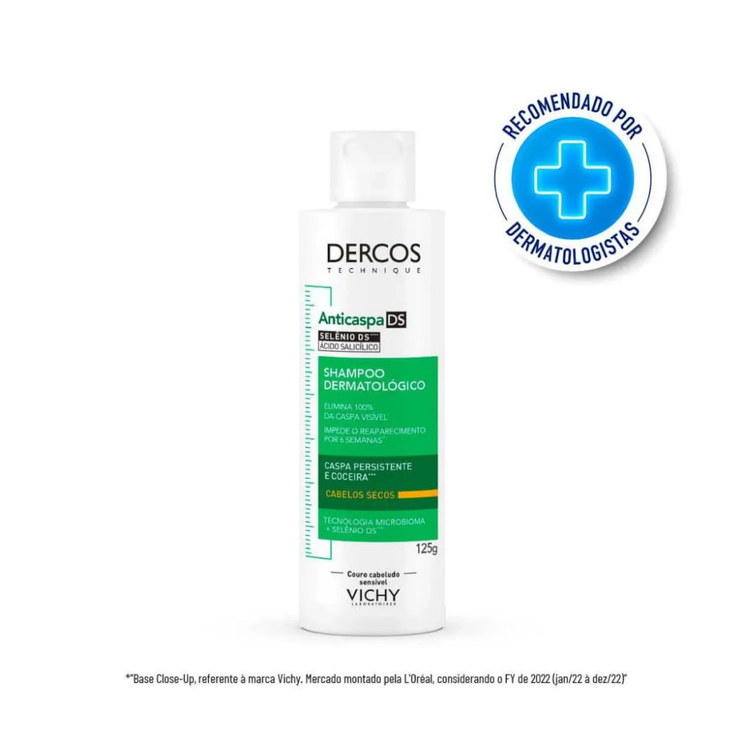 Shampoo Anticaspa Vichy Dercos Dermatológico Cabelos Secos 125ml