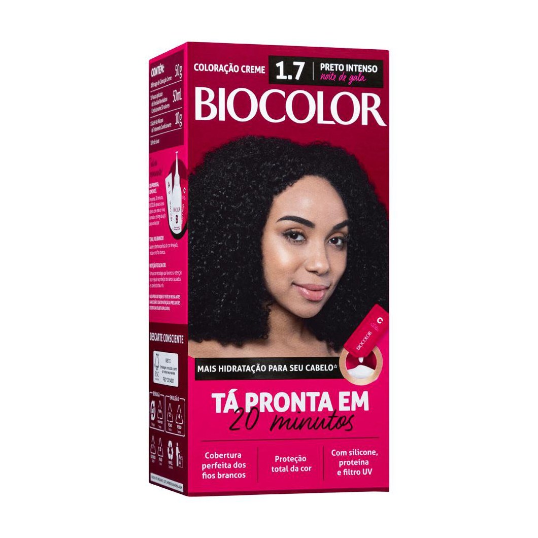 Tintura de Cabelo Biocolor Preto Intenso Noite de Gala 1.7