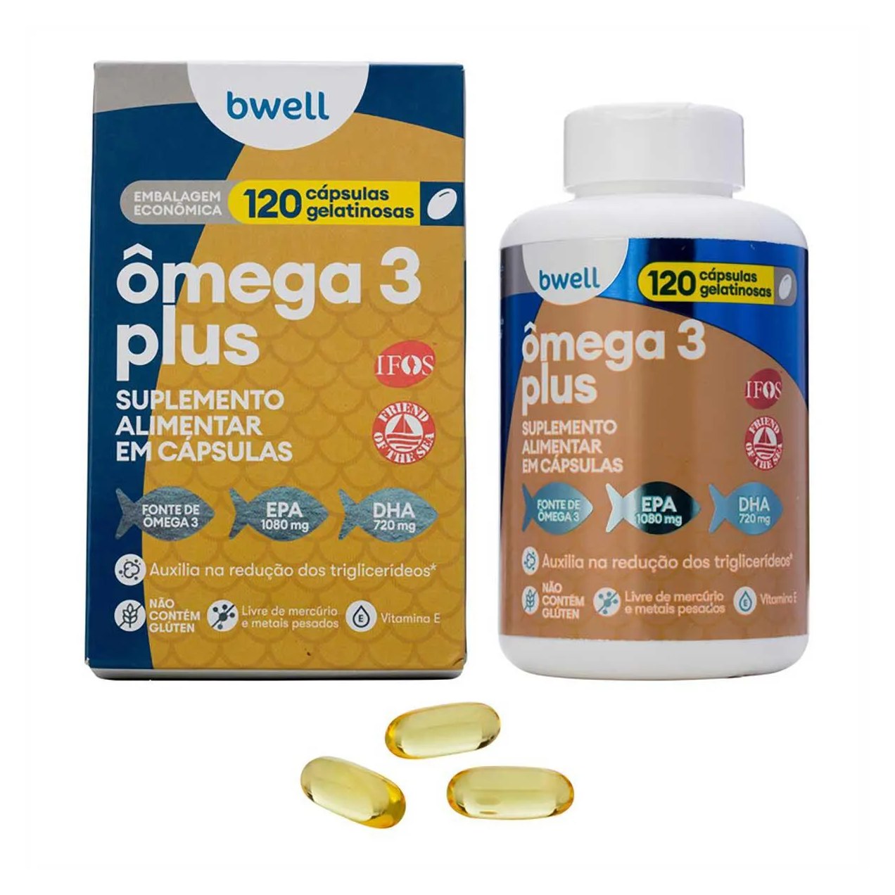 Ômega 3 Plus bwell 120 Cápsulas