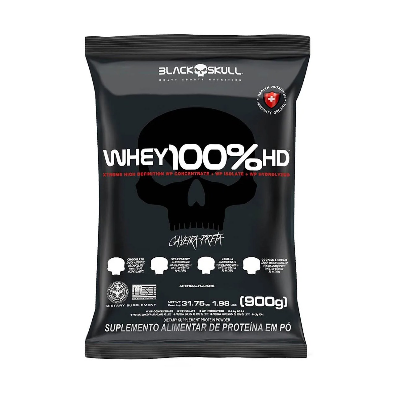 Refil Whey 100% HD Black Skull Cookies & Cream 900g