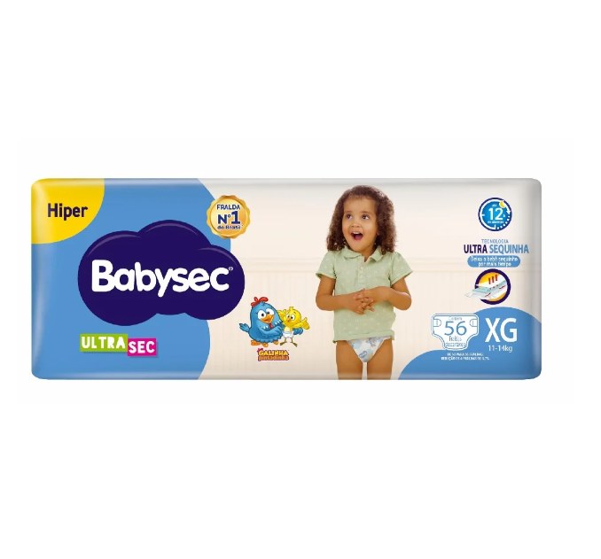 Fralda Babysec UltraSec XG 56 Unidades