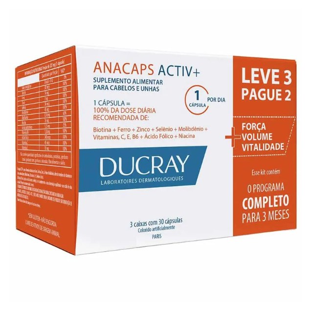 Ducray Anacaps Activ+ 90 Cápsulas
