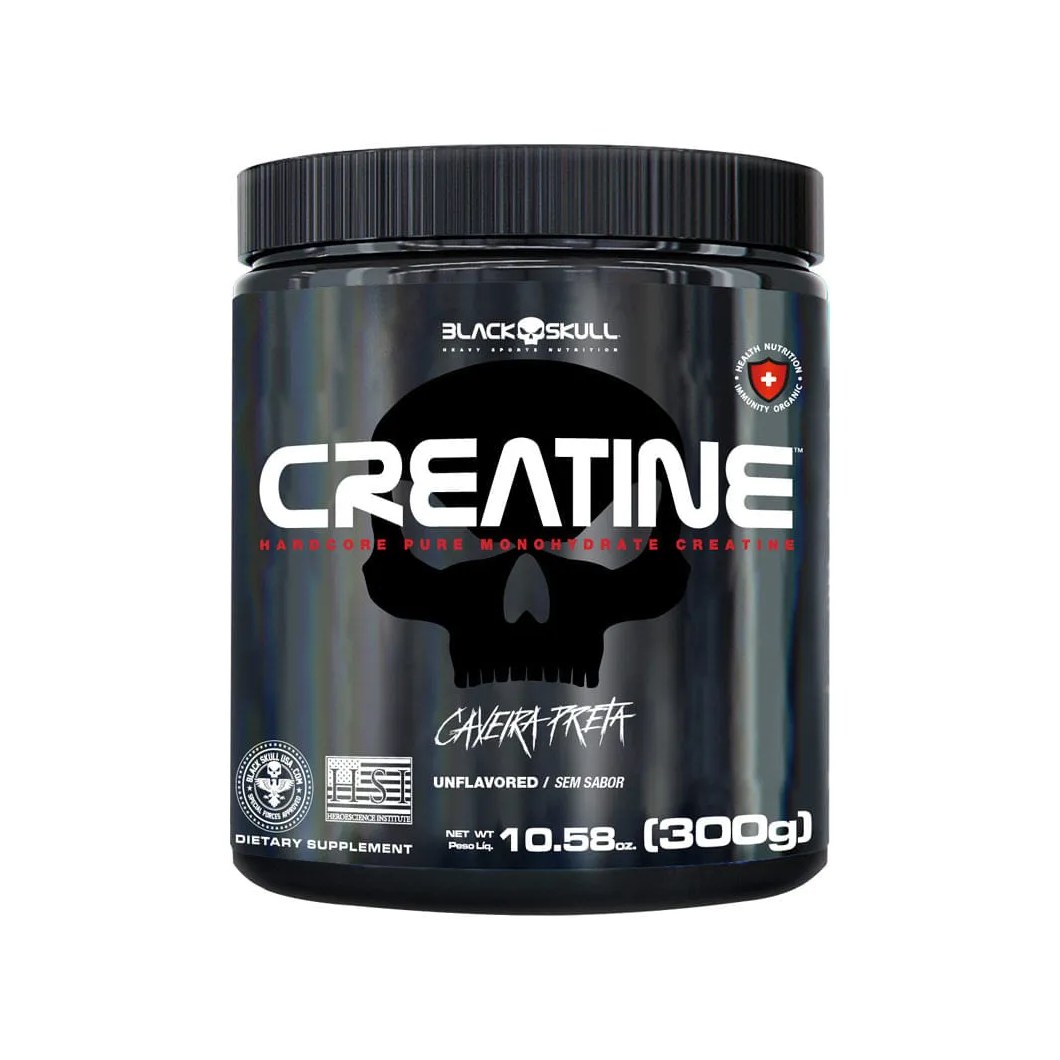 Black Skull Creatina 300gr Sem Sabor
