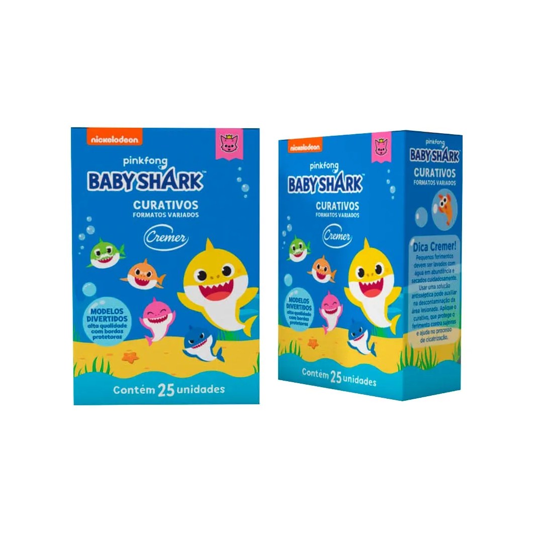 Curativo Cremer Com 25 Adesivos Baby Shark
